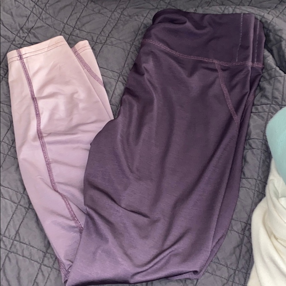 Purple ombré workout leggings